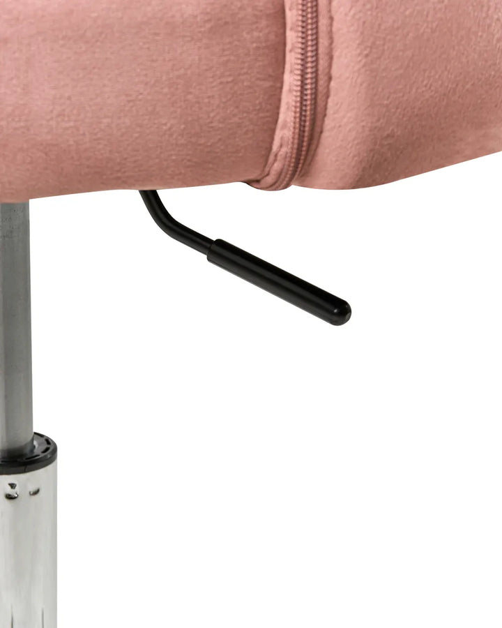 Desk Chair Velvety Fabric Pink Oliver