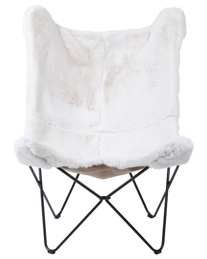 Armchair Faux Fur White Nedrah