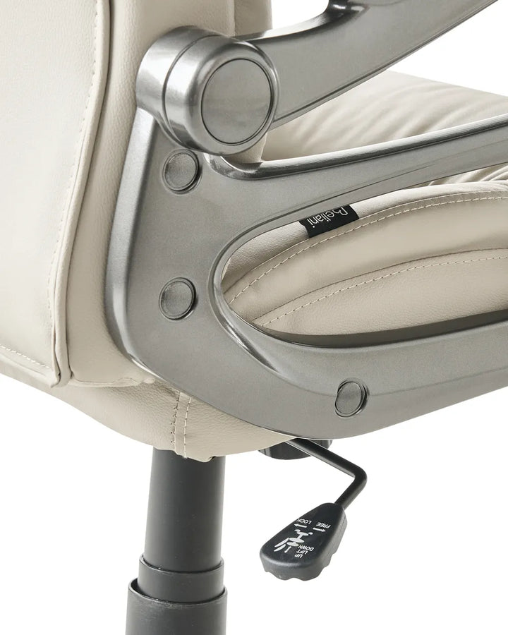 Executive Chair Faux Leather Beige Whitney
