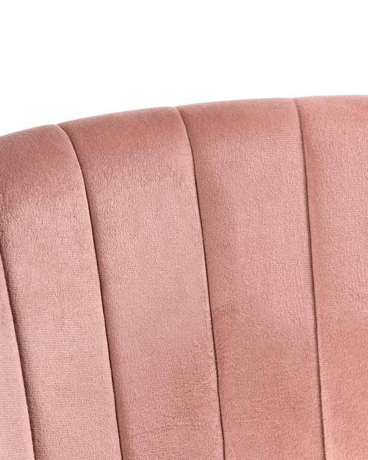 Desk Chair Velvety Fabric Pink Oliver