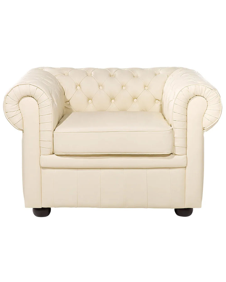 Armchair Leather Light Beige Loriece