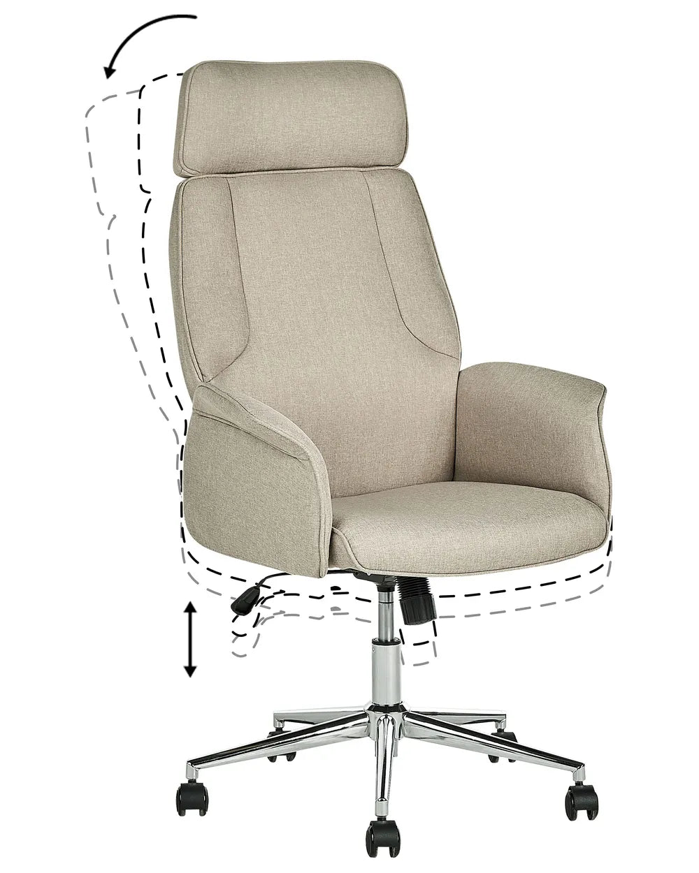 Office Chair Beige with Smooth Rolling Castors Katrein