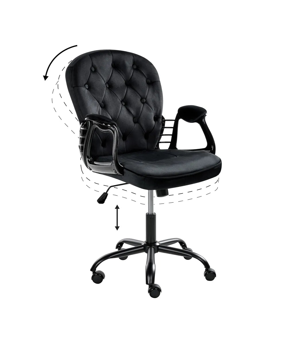 Desk Chair Velvet Black Neeya