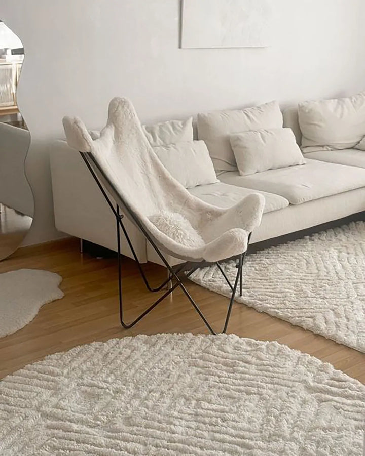Armchair Faux Fur White Nedrah