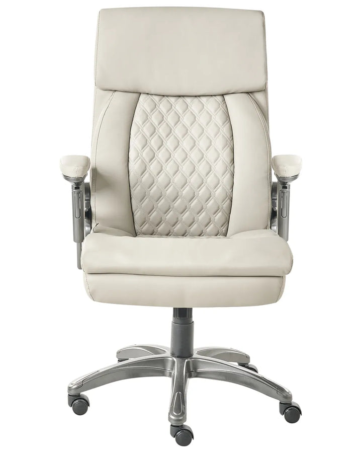 Executive Chair Faux Leather Beige Whitney