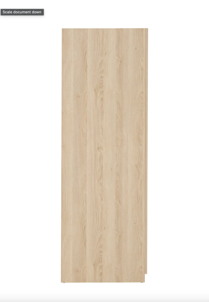 Luna Natural Brown Wood Double Wardrobe