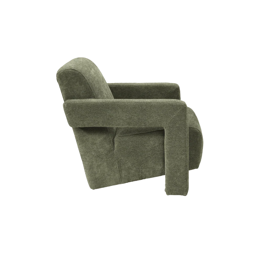 Apex Angular Armchair - Soft Weave Olive