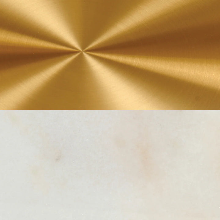 Violet White Marble & Gold Side Table