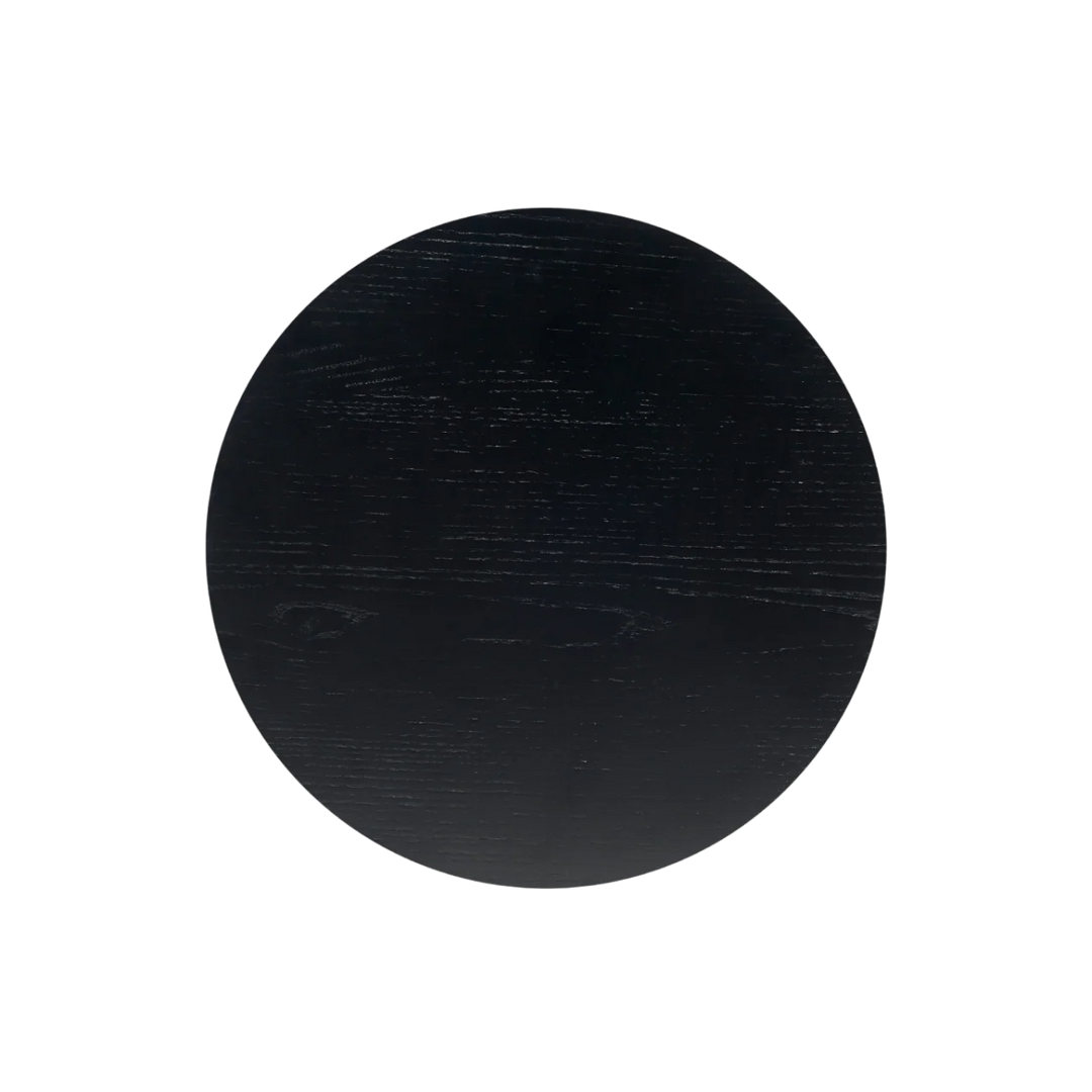 Basil White Marble & Black Round Side Table