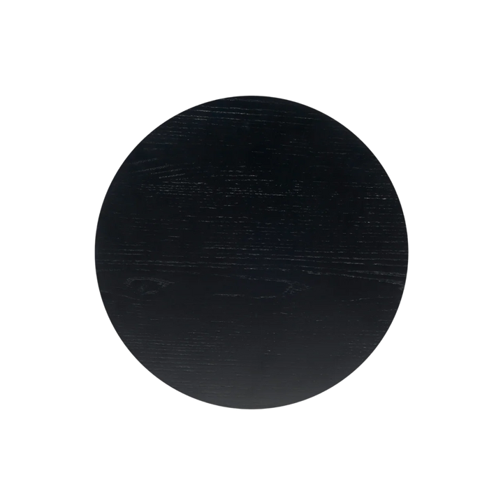 Basil White Marble & Black Round Side Table