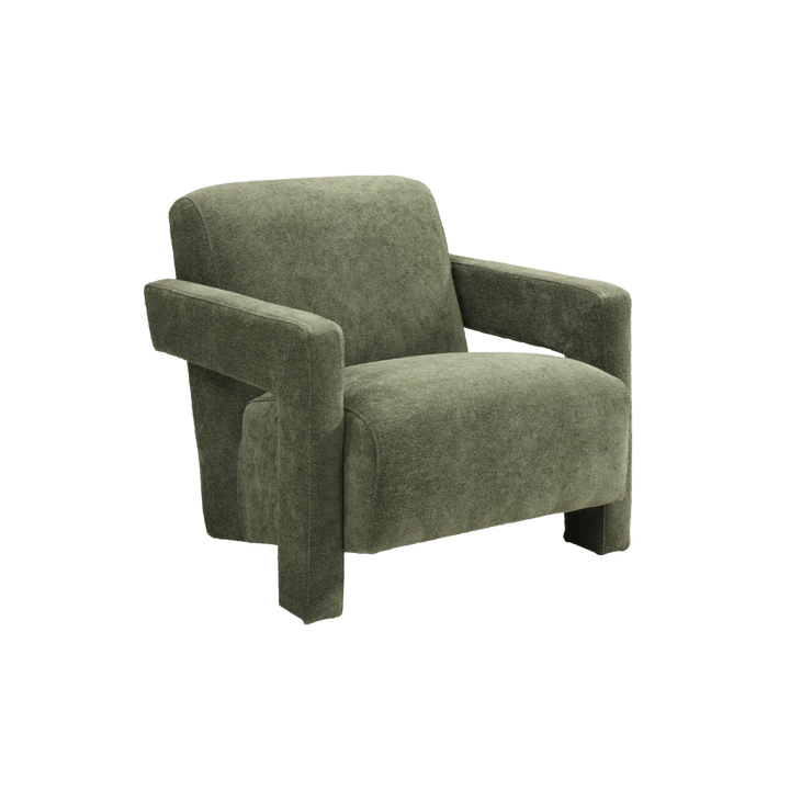Green armchair on a white background