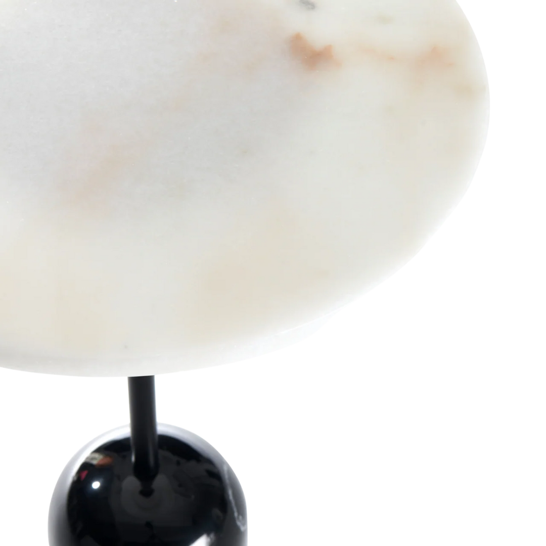 Thyme White Marble Round Side Table