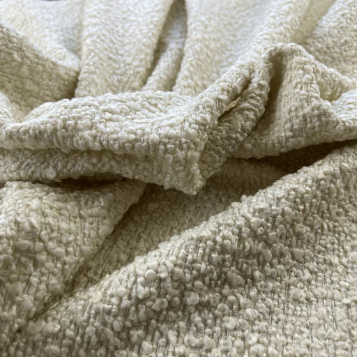 Joey White Boucle Curved Armchair