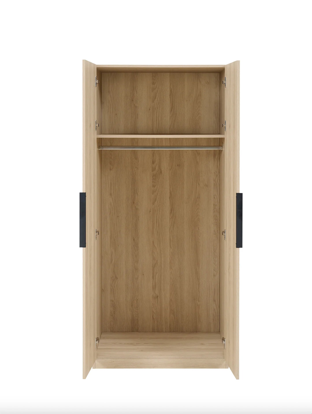 Luna Natural Brown Wood Double Wardrobe