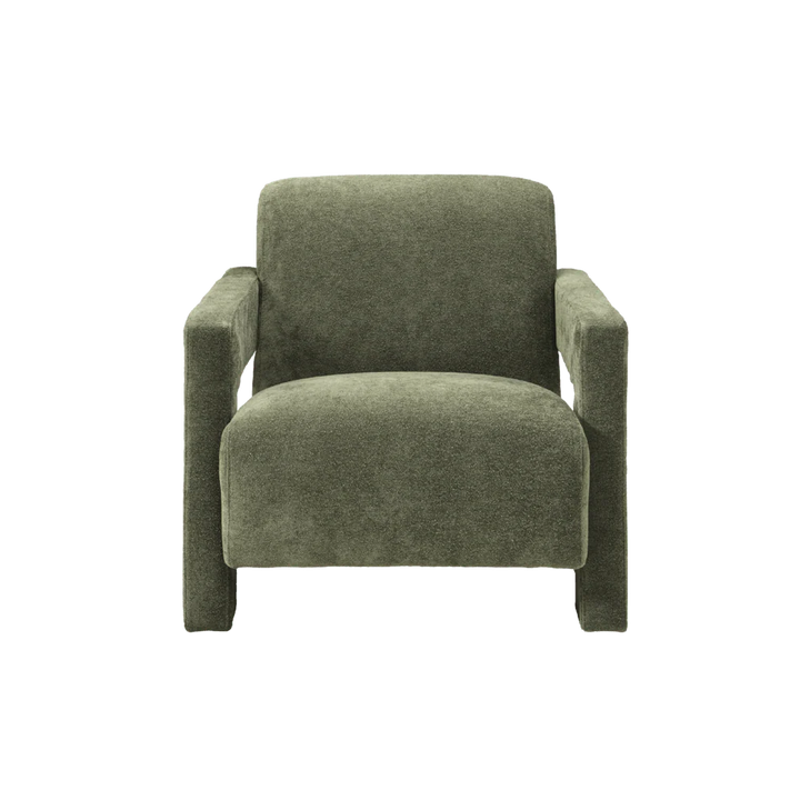 Green armchair on a white background