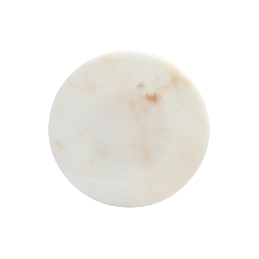 Thyme White Marble Round Side Table