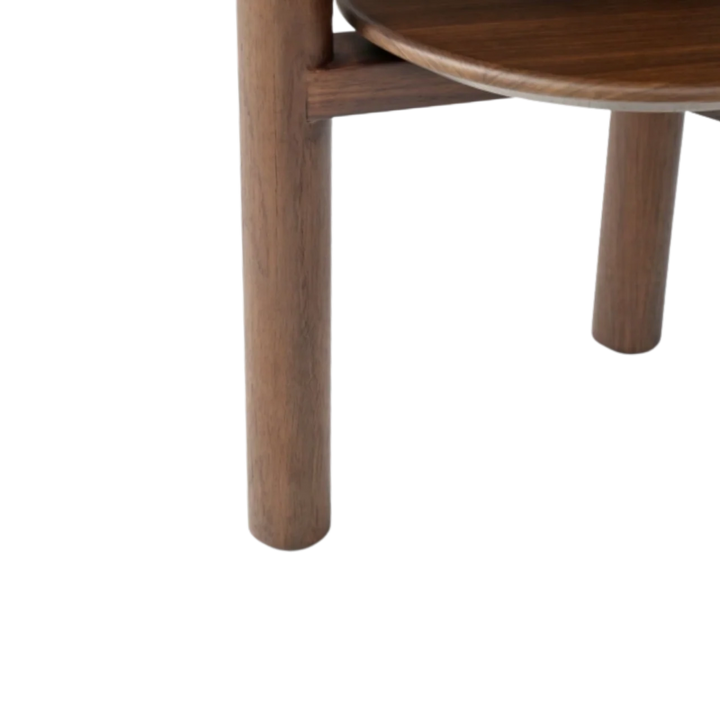 Willow Walnut Brown Wood & Grey Marble Side Table