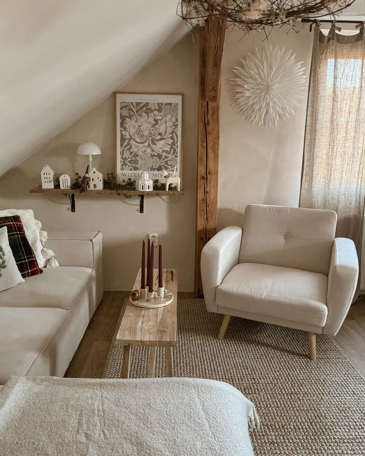 Armchair Fabric Light Beige Raeliegh