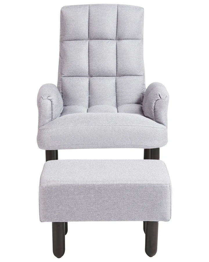 Recliner Chair with Footstool Fabric Grey Ambrie
