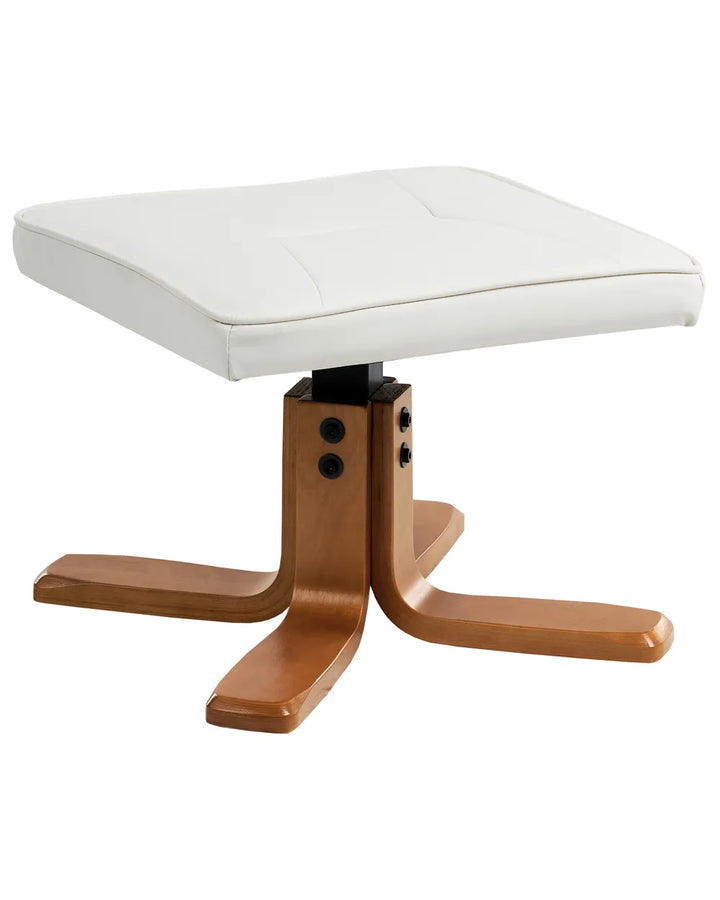 Massage Chair with Footstool Faux Leather Off-White Alixon