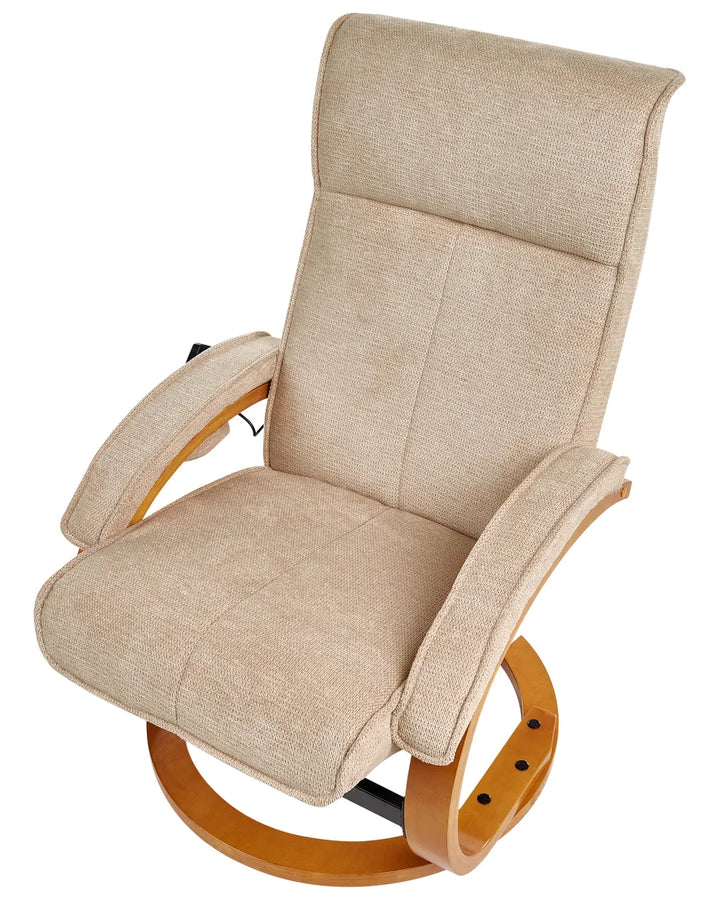 Massage Chair with Footstool Fabric Beige Arliana