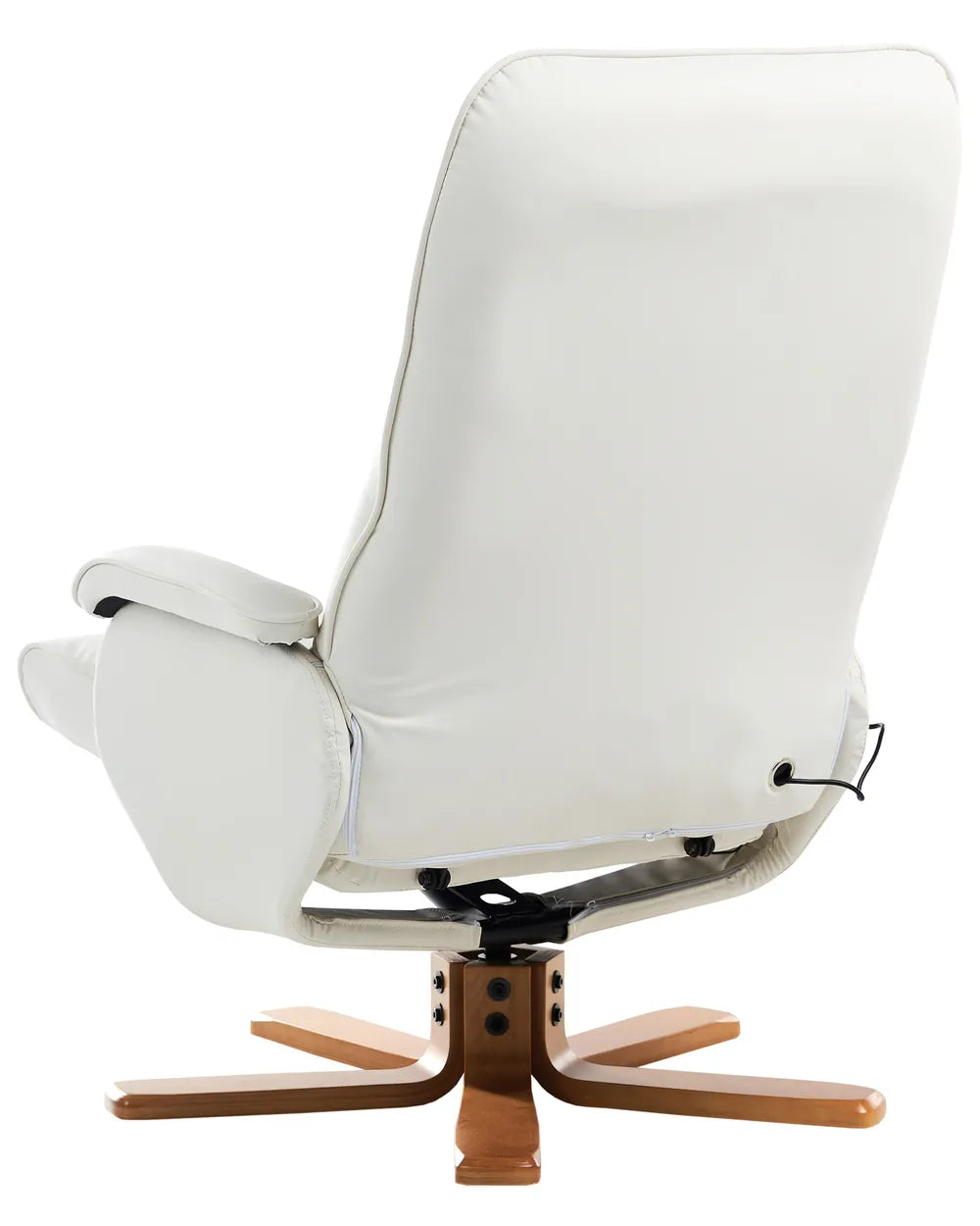 Massage Chair with Footstool Faux Leather Off-White Alixon