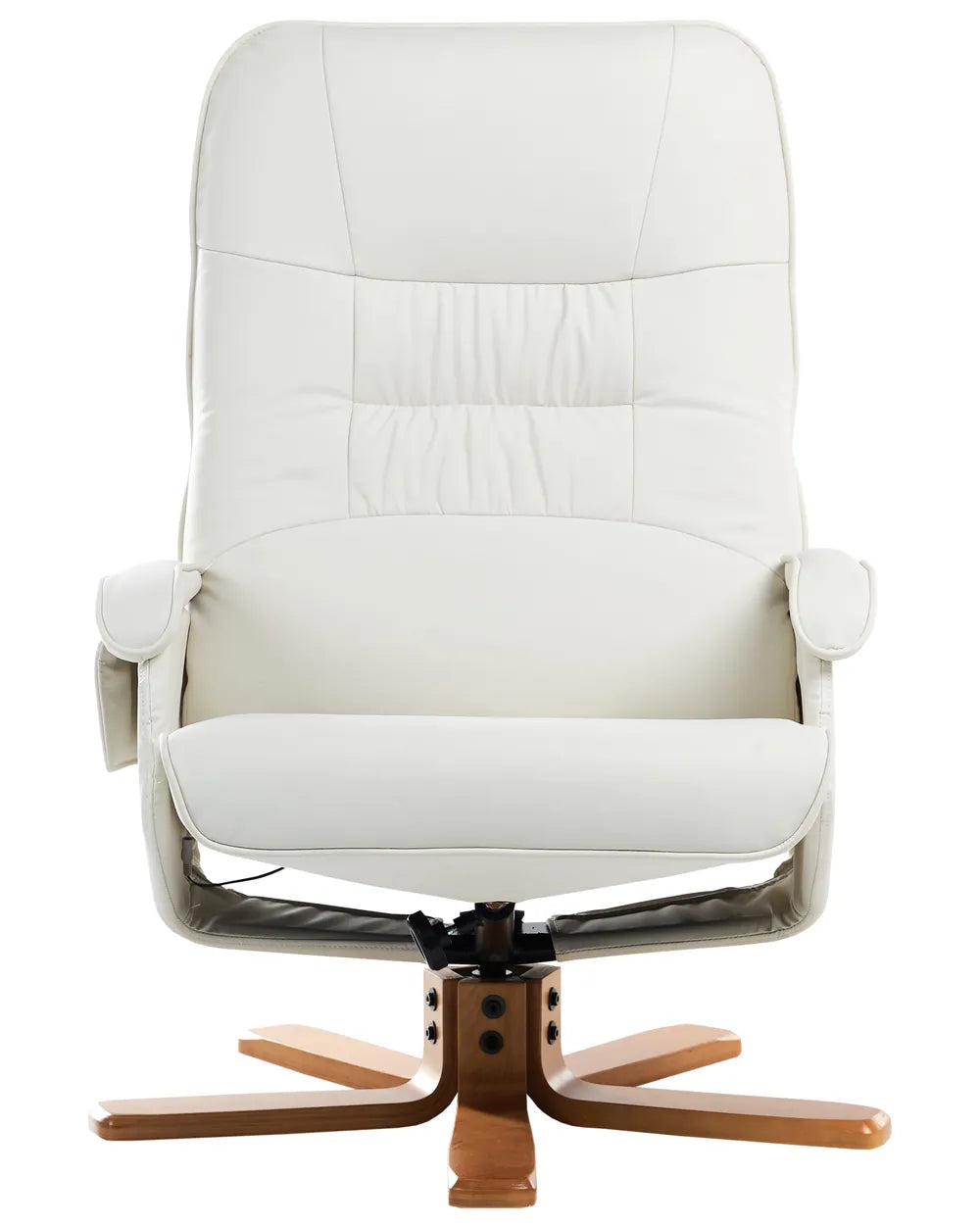 Massage Chair with Footstool Faux Leather Off-White Alixon