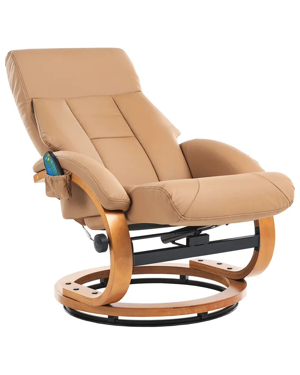 Massage Chair with Footstool Faux Leather Sand Beige Silton