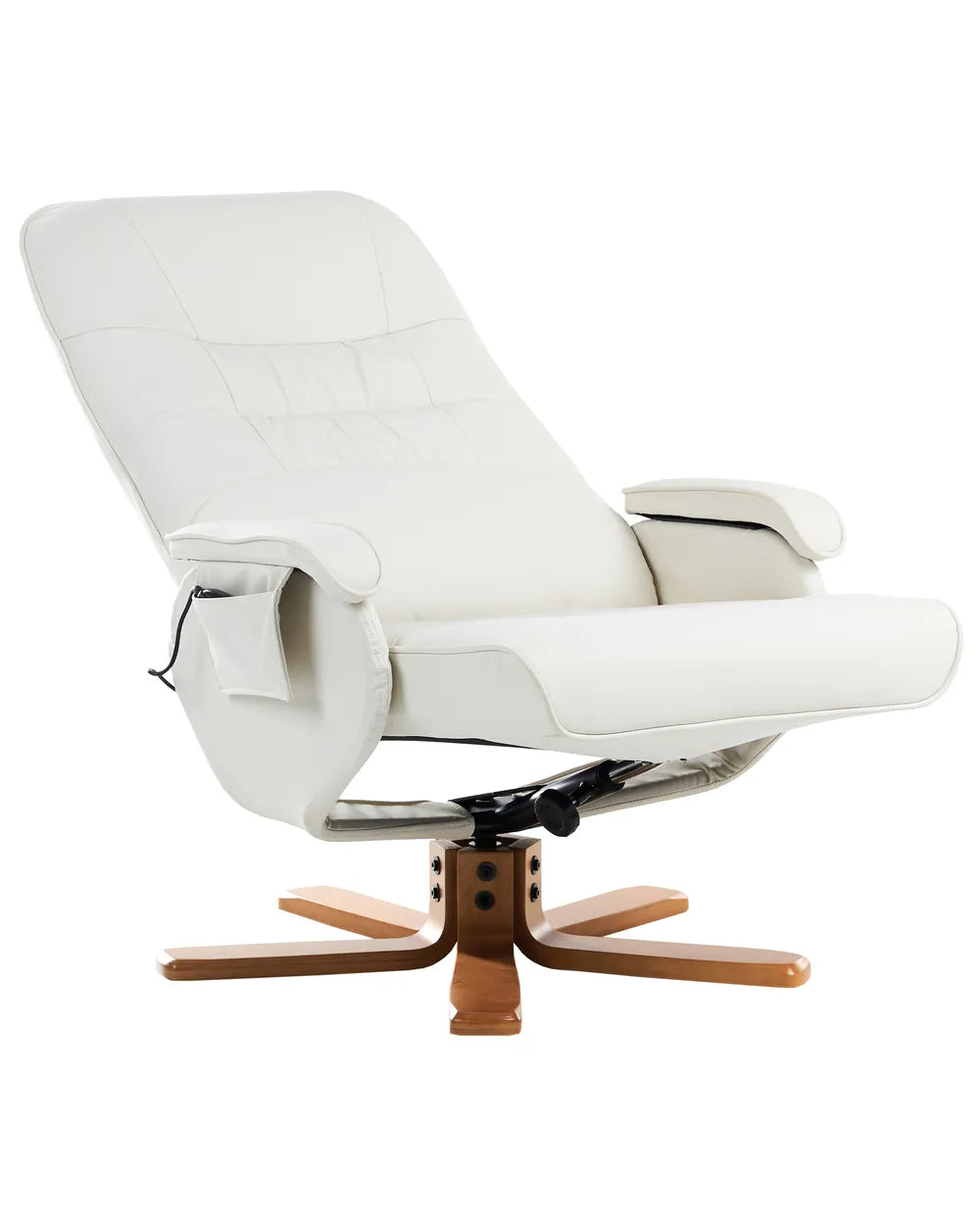Massage Chair with Footstool Faux Leather Off-White Alixon