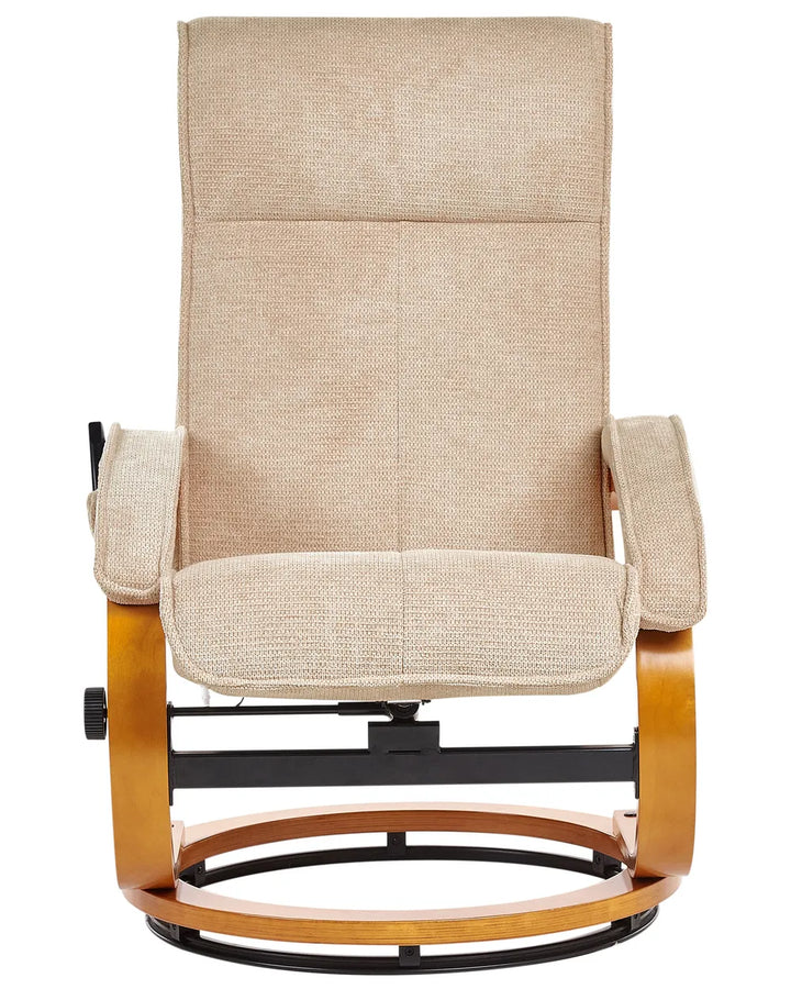 Massage Chair with Footstool Fabric Beige Arliana