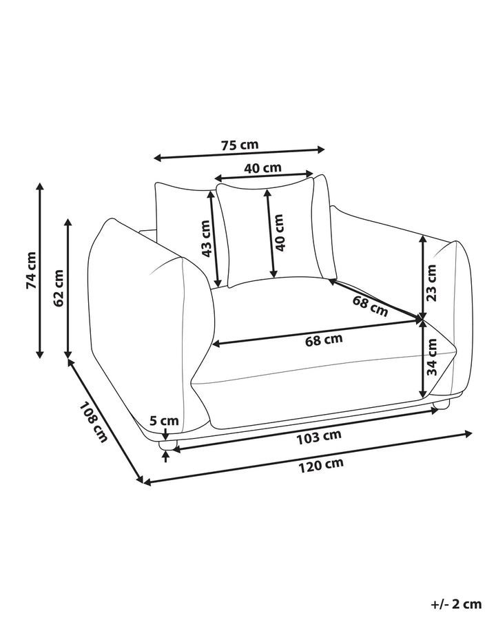 Armchair Fabric Off-White Jameila