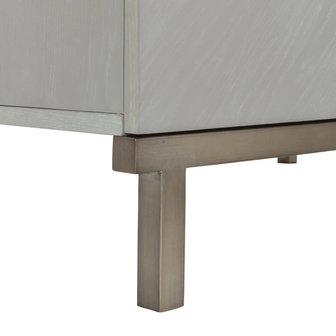 Lilly Grey Oak Wood & Bronze Double Wardrobe