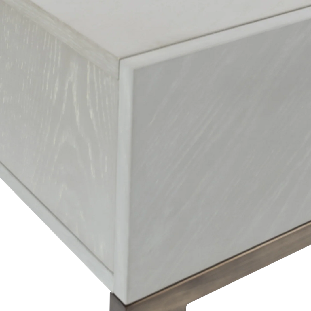 Lilly Grey Oak Wood & Bronze Desk/Dressing Table