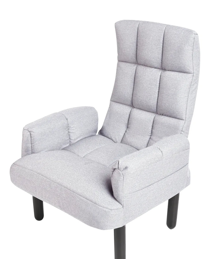 Recliner Chair with Footstool Fabric Grey Ambrie
