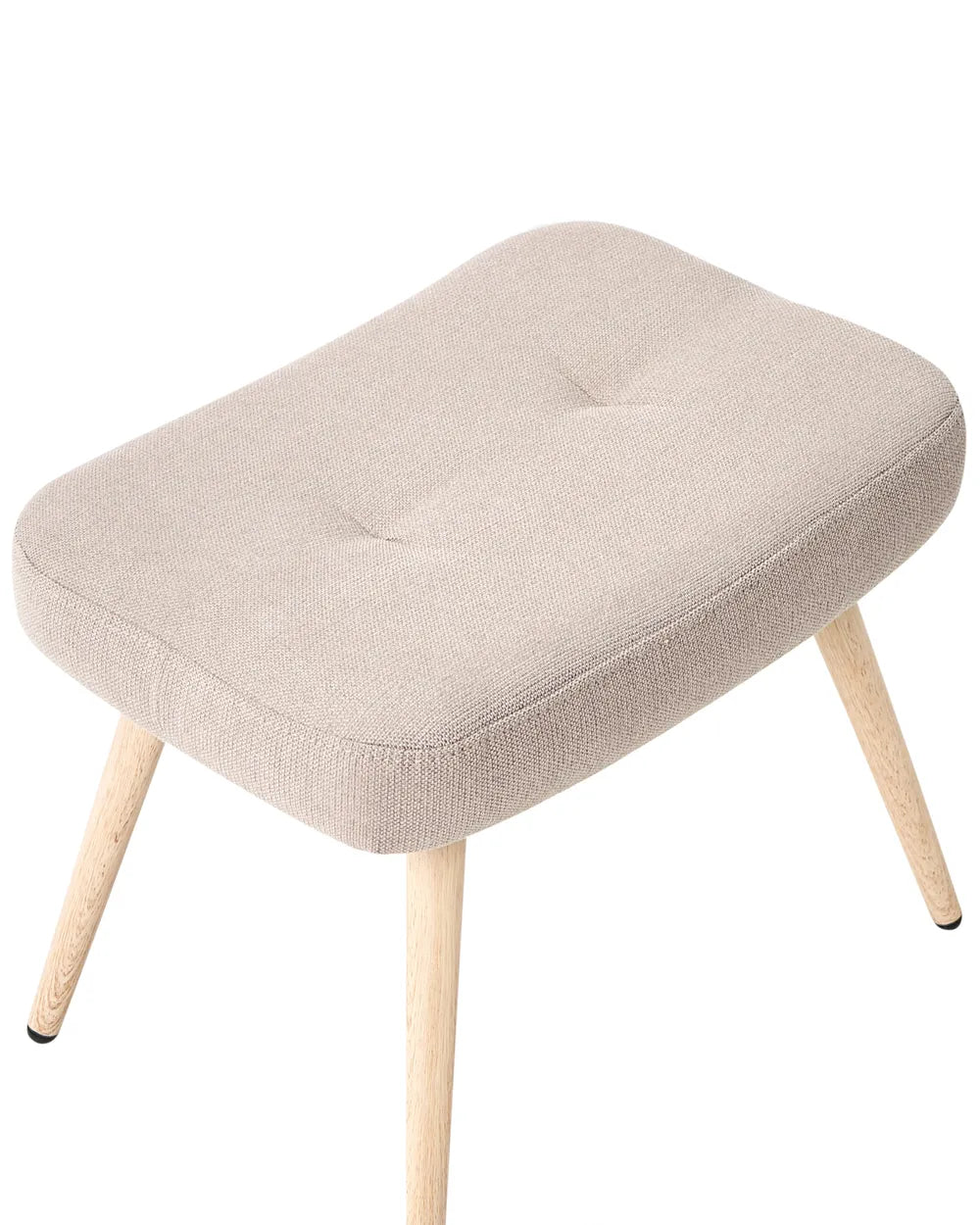 Wingback Chair with Footstool Fabric Beige Zianah