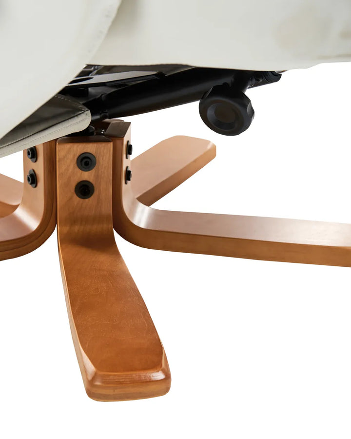 Massage Chair with Footstool Faux Leather Off-White Alixon