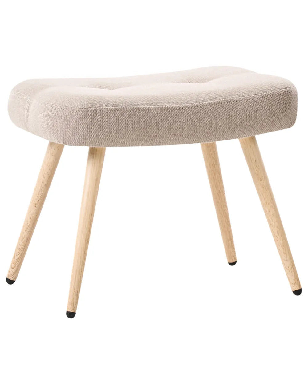 Wingback Chair with Footstool Fabric Beige Zianah