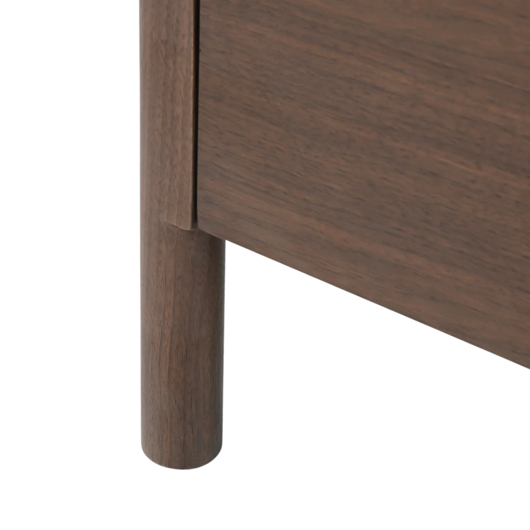 Willow Walnut Brown Wood & Grey Marble Sideboard