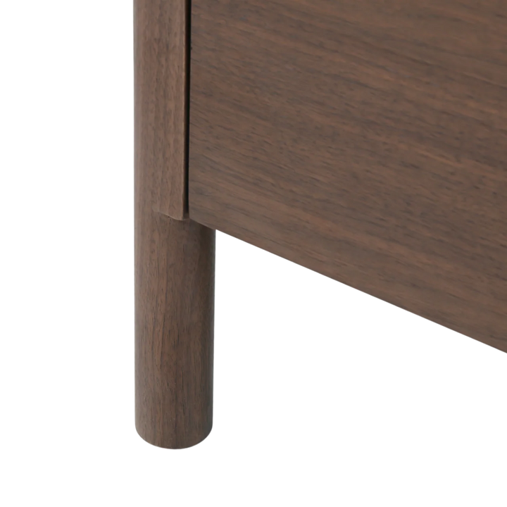 Willow Walnut Brown Wood & Grey Marble Sideboard