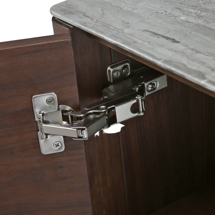 Willow Walnut Brown Wood & Grey Marble Sideboard