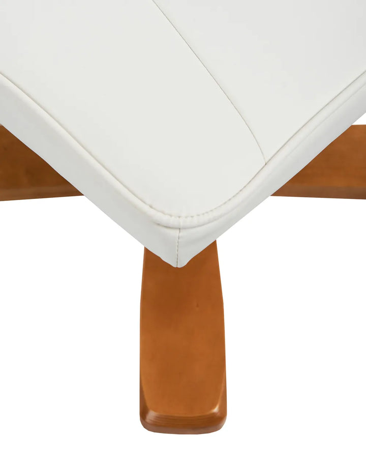 Massage Chair with Footstool Faux Leather Off-White Alixon