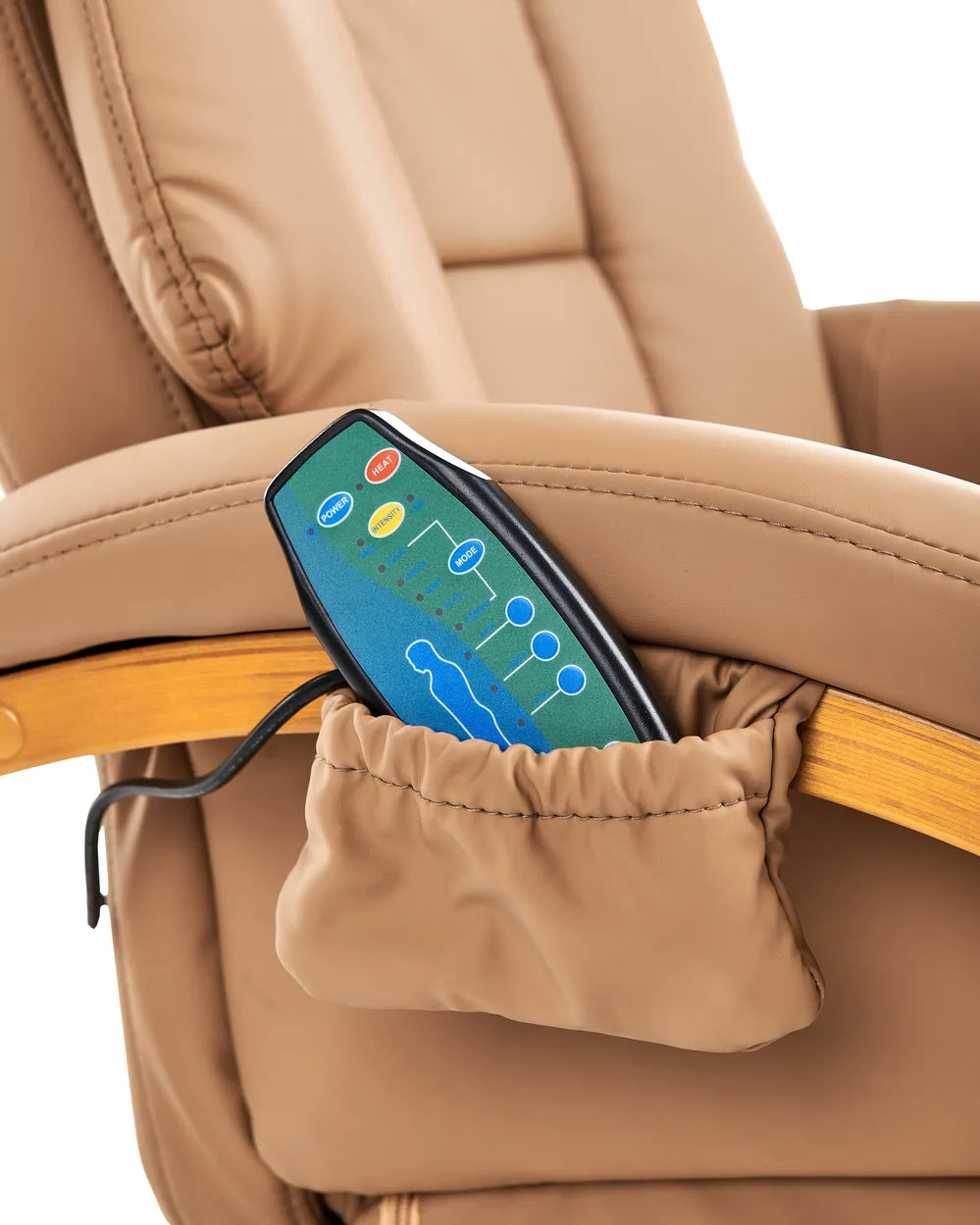 Massage Chair with Footstool Faux Leather Sand Beige Silton