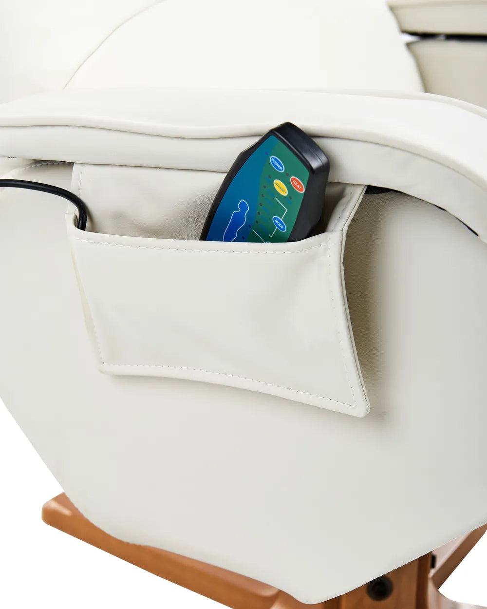 Massage Chair with Footstool Faux Leather Off-White Alixon