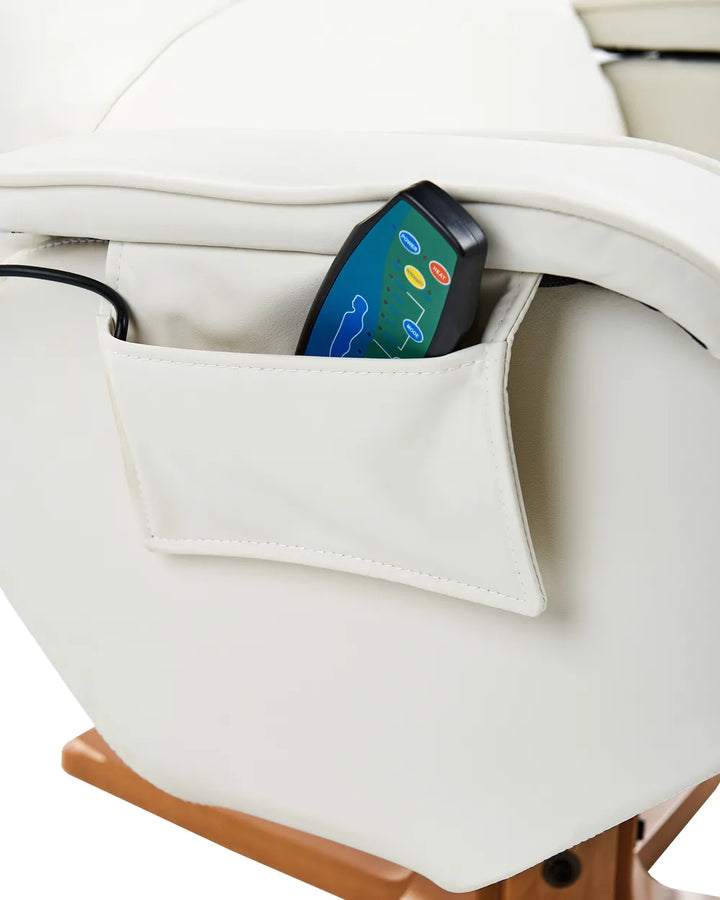 Massage Chair with Footstool Faux Leather Off-White Alixon