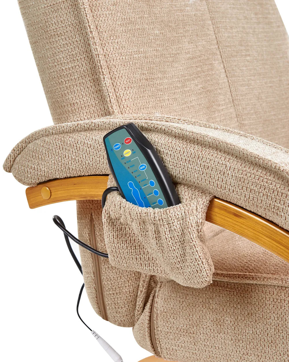 Massage Chair with Footstool Fabric Beige Arliana