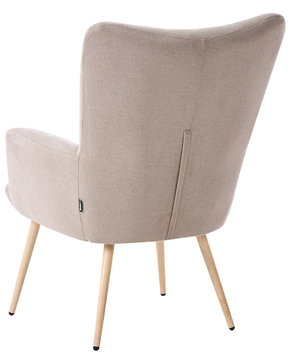 Wingback Chair with Footstool Fabric Beige Zianah