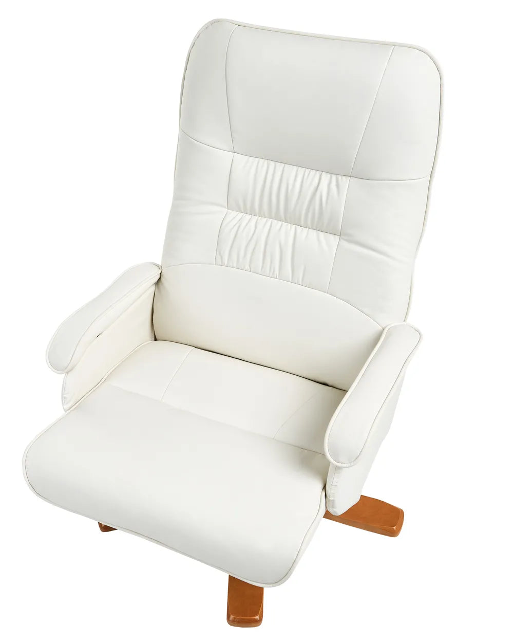Massage Chair with Footstool Faux Leather Off-White Alixon