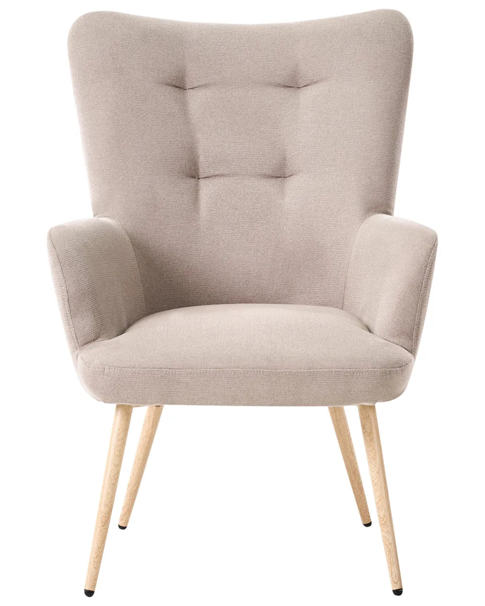 Wingback Chair with Footstool Fabric Beige Zianah