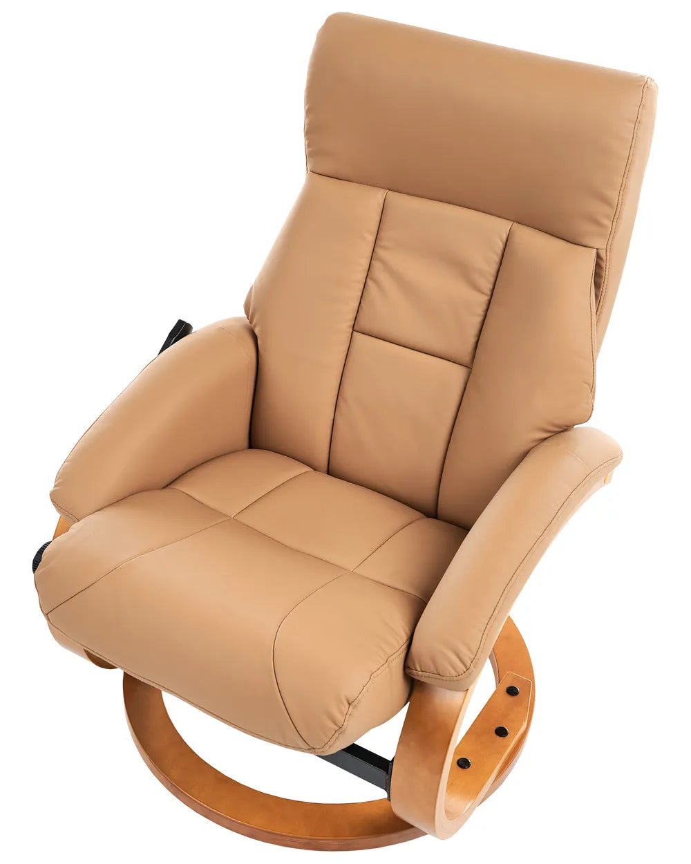 Massage Chair with Footstool Faux Leather Sand Beige Silton