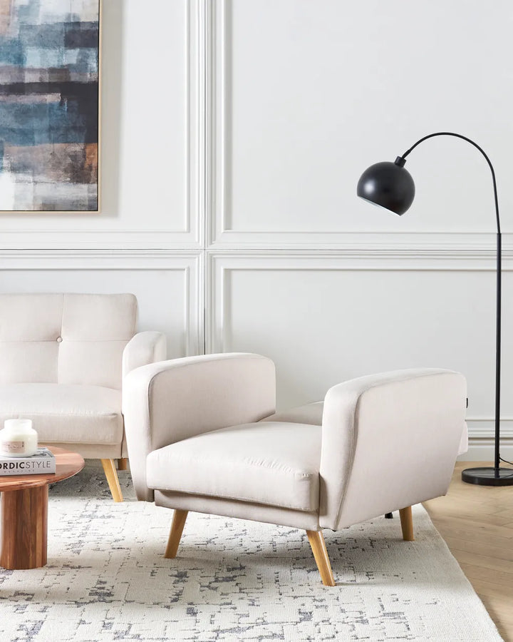 Armchair Fabric Light Beige Raeliegh